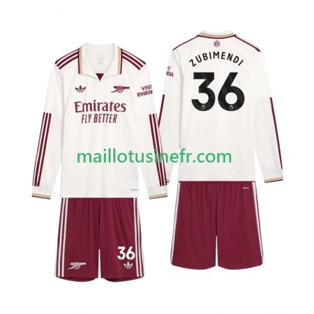 Maillot de Foot Arsenal Zubimendi 36 Troisième 2025-26 Manches Longues - Enfant